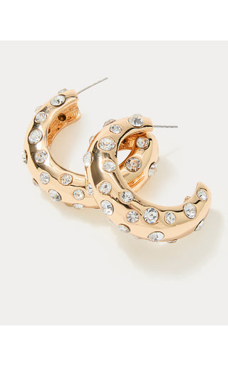 All Dahled Up Hoop Earrings - Gold Metallic