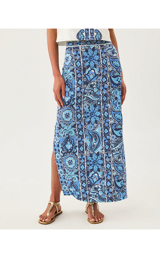 Sanders Maxi Skirt - Low Tide Navy The Casbah Engineered
