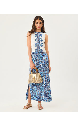 Sanders Maxi Skirt - Low Tide Navy The Casbah Engineered