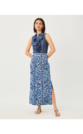 Sanders Maxi Skirt - Low Tide Navy The Casbah Engineered