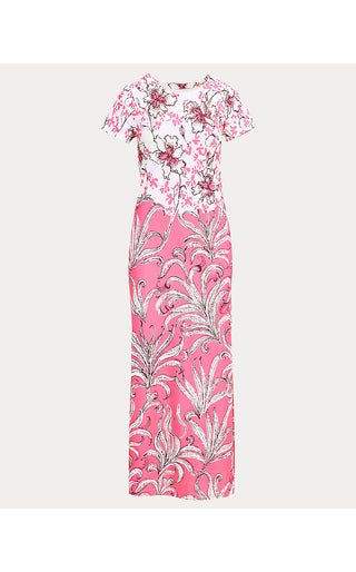UPF 50+ Kaden ChillyLilly Maxi Dress - Confetti Pink Bumbley Buzz Engineered