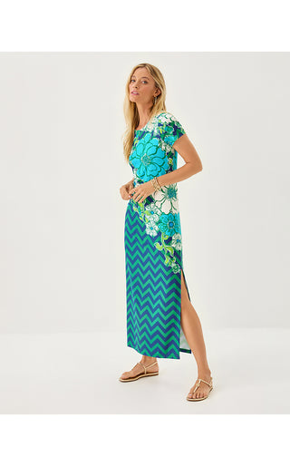 UPF 50+ Kaden ChillyLilly Maxi Dress - Starlight Navy Chevs Kiss Engineered