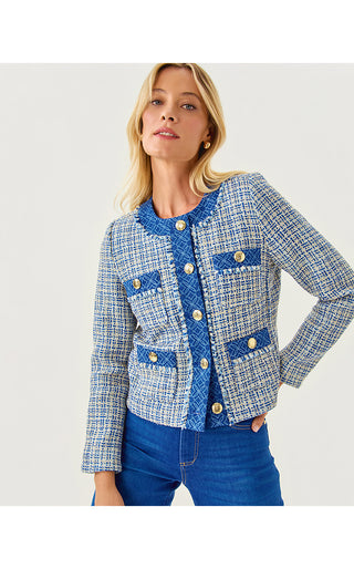 Ascena Boucle Jacket - Tangier Teal Ocean Deep Lurex Boucle