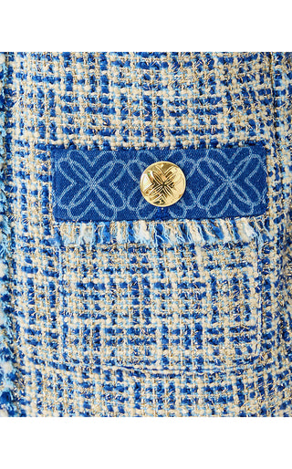 Ascena Boucle Jacket - Tangier Teal Ocean Deep Lurex Boucle