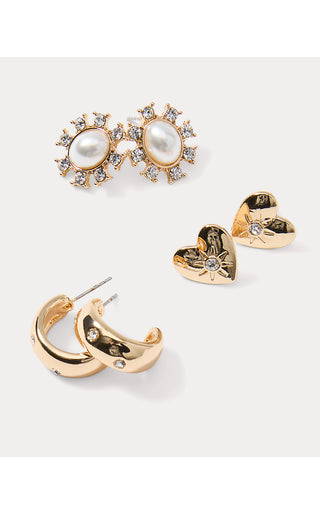 Spicy Socialite Earring Set - Gold Metallic