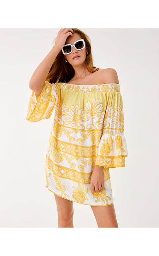Kaori Dress - Golden Glow Juicy Story Engineered Woven Dress
