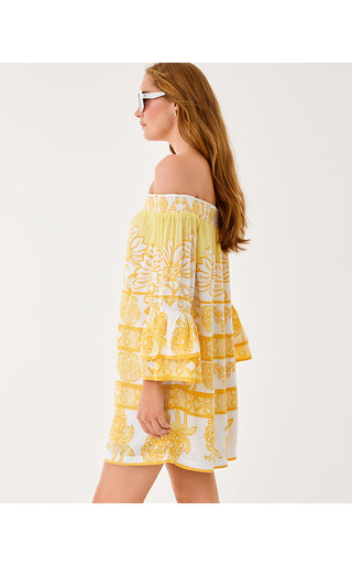 Kaori Dress - Golden Glow Juicy Story Engineered Woven Dress