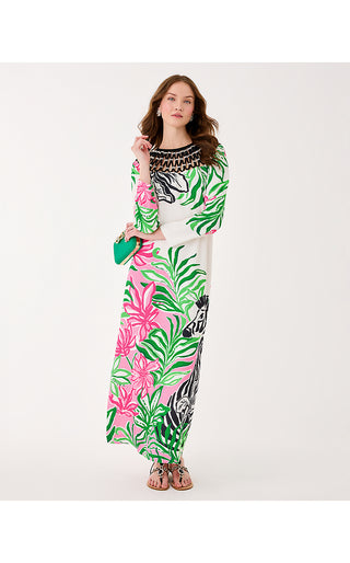 Jaycen Maxi Dress - Coconut Prancing In The Moonlight Engineered