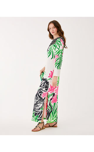 Jaycen Maxi Dress - Coconut Prancing In The Moonlight Engineered