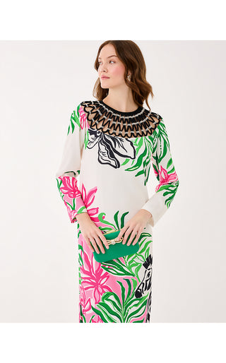 Jaycen Maxi Dress - Coconut Prancing In The Moonlight Engineered