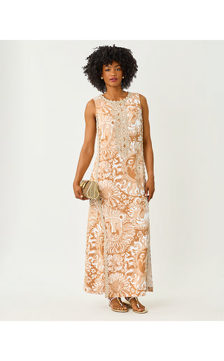 Edita Maxi Shift Dress - Iced Latte Oversized Jims Stuff