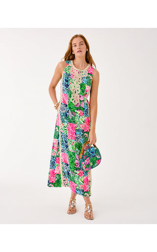 Edita Maxi Shift Dress - Multi Party Punch Patch