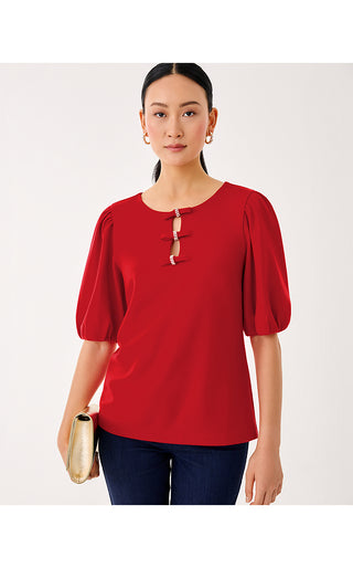 Ethenia Knit Top - Cranberry Red