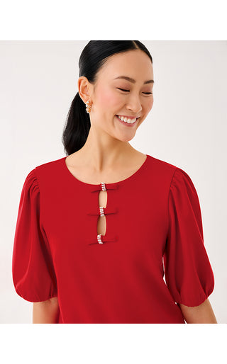 Ethenia Knit Top - Cranberry Red