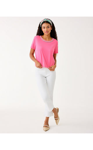 Clairmont Rhinestone Knit Top - Confetti Pink