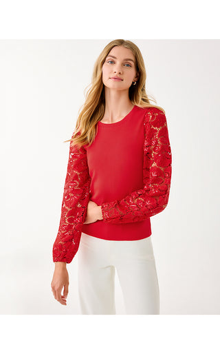 Bryant Knit Top - Cranberry Red