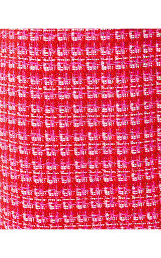 Kels Mini Skirt - Cranberry Red Fiesta Boucle