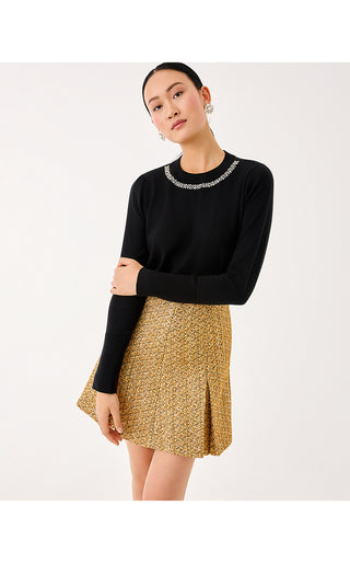 Cammi Boucle Mini Skirt - Gold Metallic Golden Glow Boucle