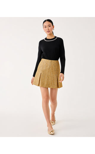 Cammi Boucle Mini Skirt - Gold Metallic Golden Glow Boucle