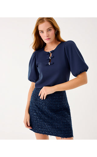 Kels Mini Skirt - Low Tide Navy After Party Lurex Boucle