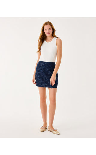 Kels Mini Skirt - Low Tide Navy After Party Lurex Boucle