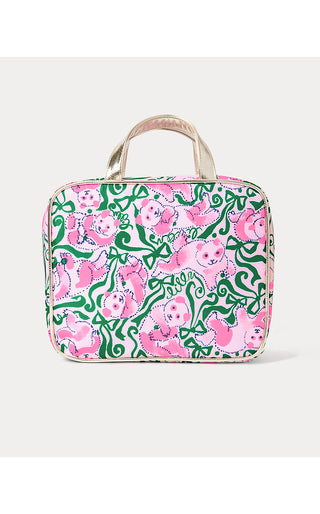 Constance Cosmetic Case - Pink Quartz Panda N Bows