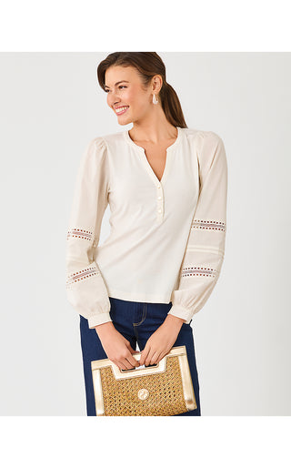 Ronson Long Sleeve Knit Top - Coconut