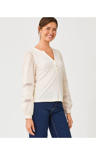 Ronson Long Sleeve Knit Top - Coconut
