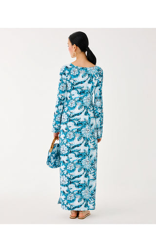 Lilly Pulitzer UPF 50+ Breena Long Sleeve Maxi Dress - Bellevue Blue Lilly Gulls Lilly Pulitzer UPF 50+ Breena Long Sleeve Maxi Dress - Bellevue Blue Lilly Gulls