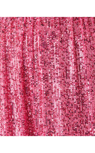Jan Skirted Romper - Sun Shell Pink Treasure Box Sequin Knit