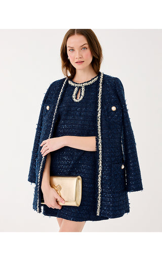 Ronan Skirted Romper - Low Tide Navy After Party Lurex Boucle