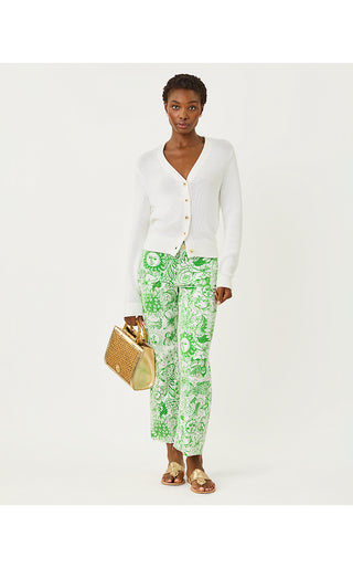 Harleen High Rise Crop Jean - Putting Green Fleur De Lilly