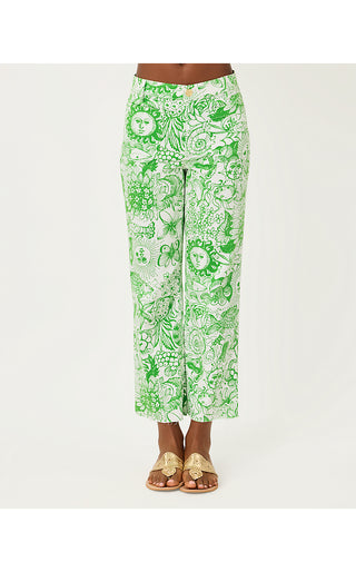 Harleen High Rise Crop Jean - Putting Green Fleur De Lilly