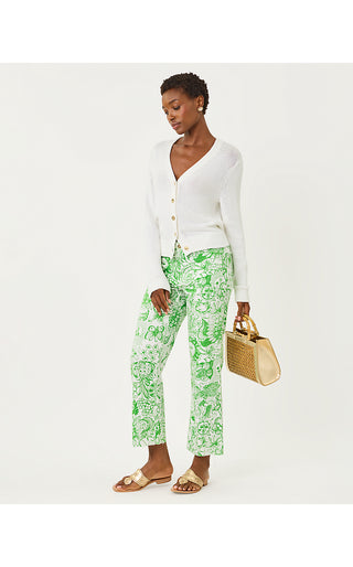 Harleen High Rise Crop Jean - Putting Green Fleur De Lilly