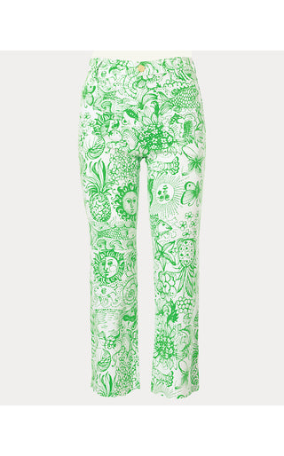 Harleen High Rise Crop Jean - Putting Green Fleur De Lilly