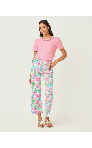 Harleen High Rise Crop Jean - Resort White Viney Liney