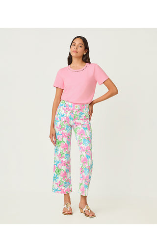 Harleen High Rise Crop Jean - Resort White Viney Liney