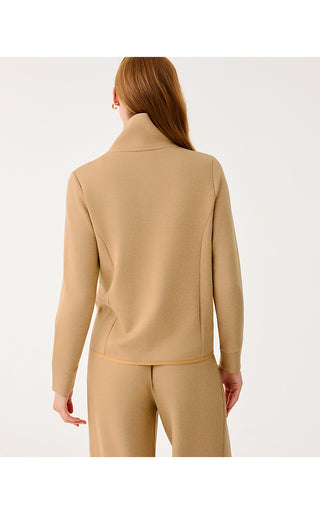 UPF 50+ Basque Full Zip Jacket - Heathered Iced Latte