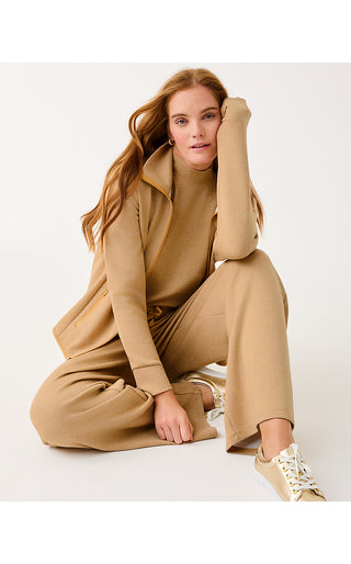 UPF 50+ Basque Full Zip Jacket - Heathered Iced Latte