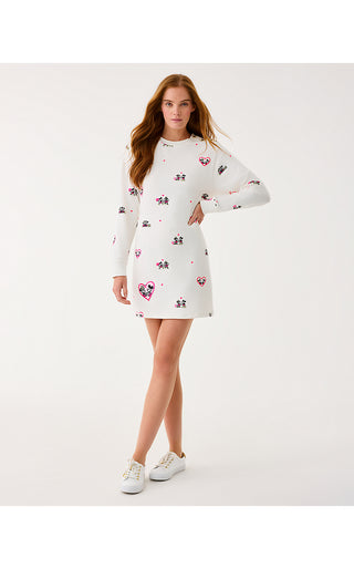 Ballad Long Sleeve Dress - Coconut Disney Half Drop