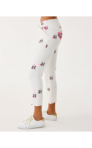 Playa Crop Terry Pant - Coconut Disney Half Drop