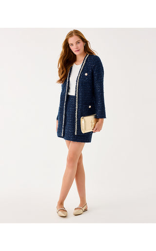 Neoma Boucle Jacket - Low Tide Navy After Party Lurex Boucle