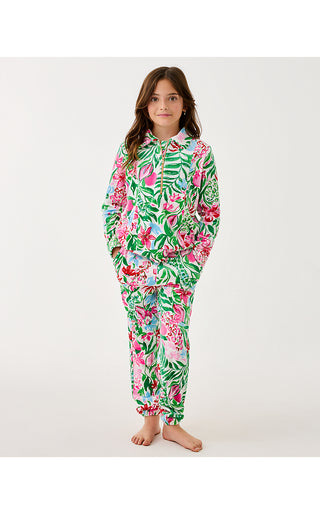 Girls Mini Eleni Velour Pullover - Multi Glowing Gardens