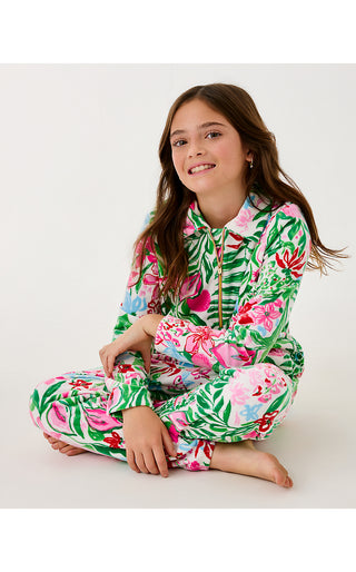 Girls Mini Eleni Velour Pullover - Multi Glowing Gardens