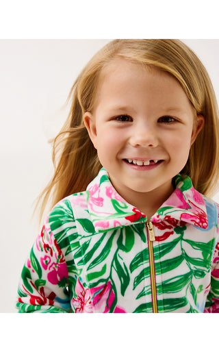 Girls Mini Eleni Velour Pullover - Multi Glowing Gardens