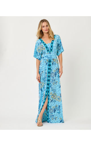 Lauralai Maxi Dress - Bellevue Blue Breakers Beach Engineered Knit Maxi