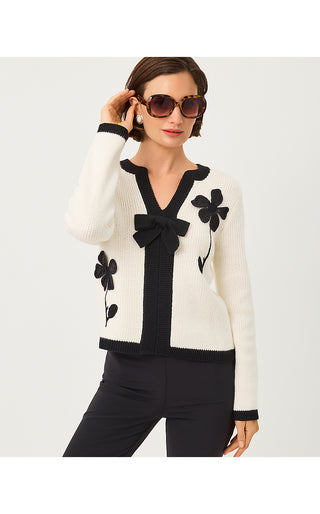 Esmeralda Sweater - Coconut Fancy Fleur Applique