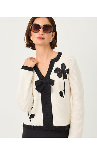 Esmeralda Sweater - Coconut Fancy Fleur Applique