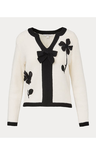 Esmeralda Sweater - Coconut Fancy Fleur Applique
