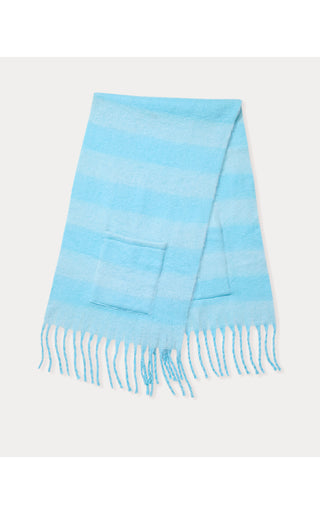Camelia Fringe Wrap - Bellevue Blue X Hydra Blue